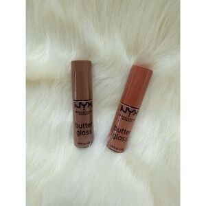 NYX Butter Gloss‎ Set: Cinnamon Roll & Butterscotch, Creamy Lip Gloss, .15 fl oz